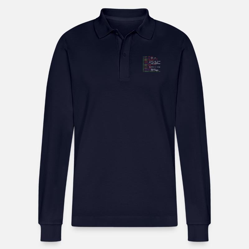 Monday Programmer - Stanley/Stella Unisex Bio-Langarm-Poloshirt Prepster - Navy