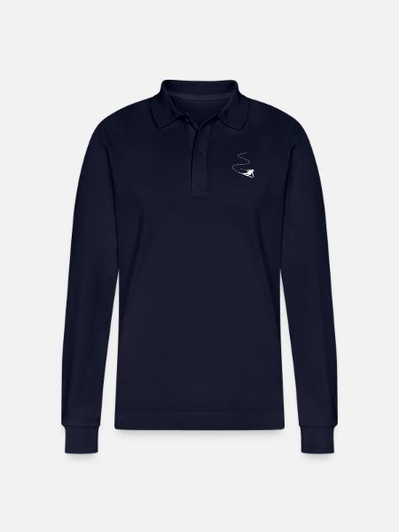Skifahrer Skifahren Wintersport - Stanley/Stella Unisex Bio-Langarm-Poloshirt Prepster - Navy