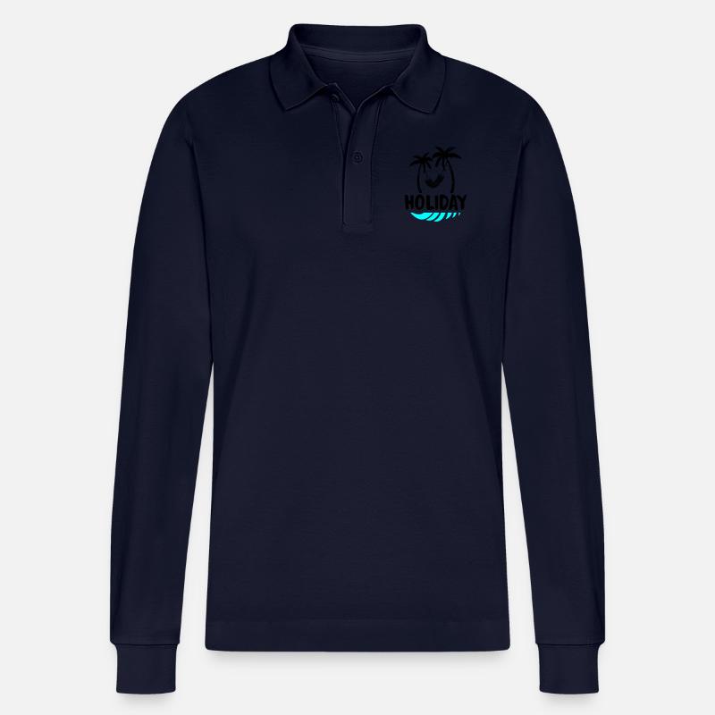 palms relax holiday - Stanley/Stella Unisex Bio-Langarm-Poloshirt Prepster - Navy