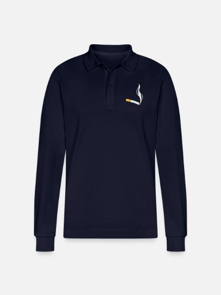 cigarette - Stanley/Stella Organic Unisex Long-Sleeved Polo Shirt Prepster - navy