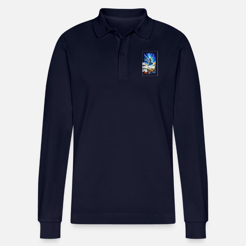 Do something epic - Stanley/Stella Unisex Bio-Langarm-Poloshirt Prepster - Navy