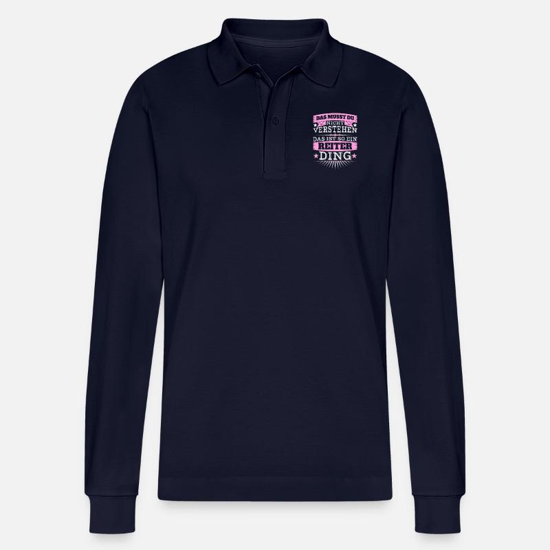 Das ist ein Reiter-Ding - Stanley/Stella Unisex Bio-Langarm-Poloshirt Prepster - Navy