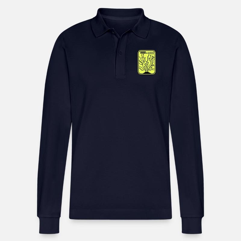 micro chip - Stanley/Stella Unisex Bio-Langarm-Poloshirt Prepster - Navy