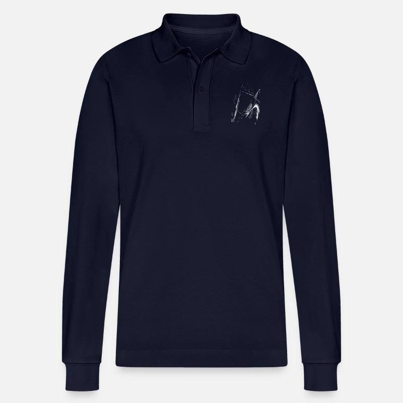 Abstrakt - Stanley/Stella Unisex Bio-Langarm-Poloshirt Prepster - Navy