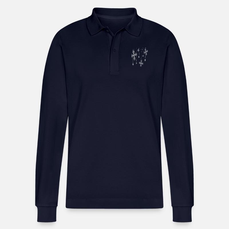 Schneeflocken - Stanley/Stella Unisex Bio-Langarm-Poloshirt Prepster - Navy
