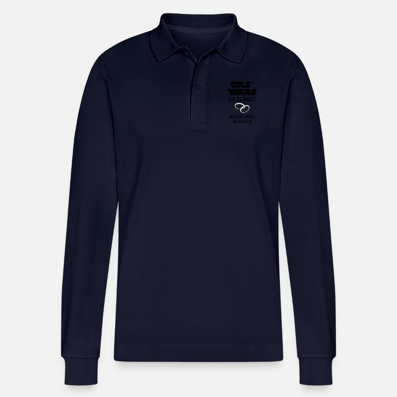 das wars - ich heiratet - Stanley/Stella Unisex Bio-Langarm-Poloshirt Prepster - Navy