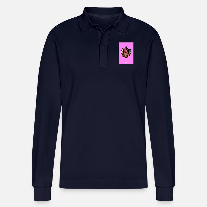 crème glacée molle - Polo à manches longues bio PREPSTER Stanley/Stella Unisexe - bleu marine