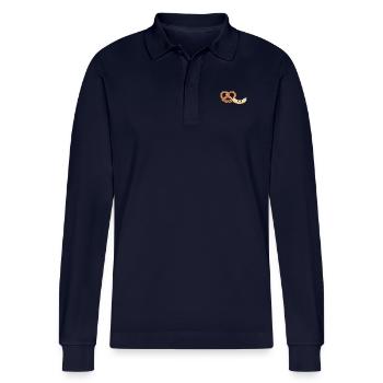 Weißwurst mit Brezel - Stanley/Stella Unisex Bio-Langarm-Poloshirt Prepster - Navy - Vorne - Anna (173cm)