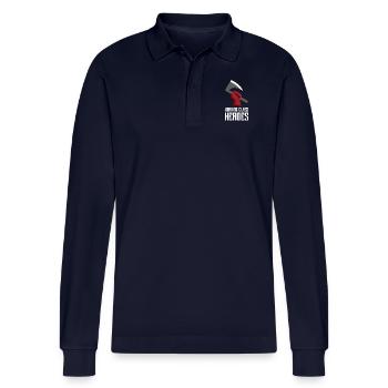 WORKING CLASS HEROES - Stanley/Stella Unisex Bio-Langarm-Poloshirt Prepster - Navy - Vorne - Anna (173cm)