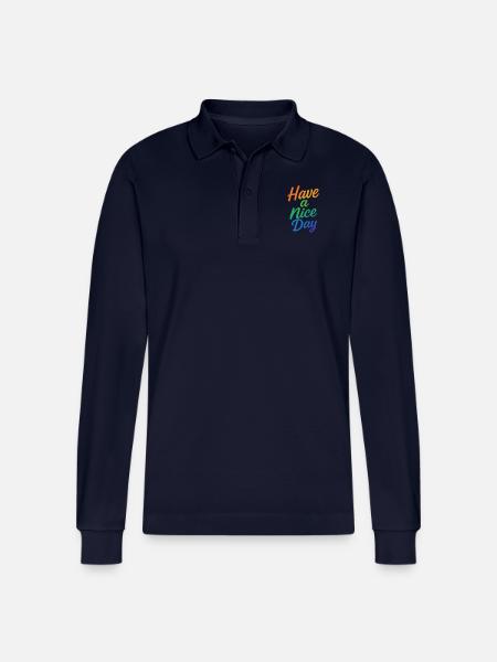Have a nice Day - Stanley/Stella Organic Unisex Long-Sleeved Polo Shirt Prepster - navy