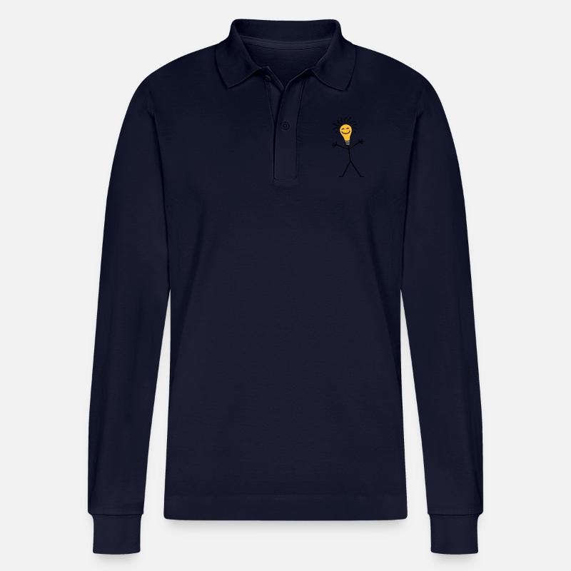 Light Bulb - Stanley/Stella Unisex Bio-Langarm-Poloshirt Prepster - Navy