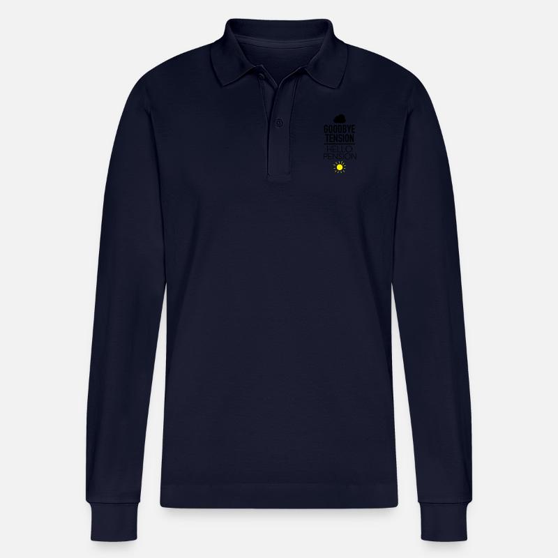 Goodbye Tension - Hello Pension - Stanley/Stella Unisex Bio-Langarm-Poloshirt Prepster - Navy
