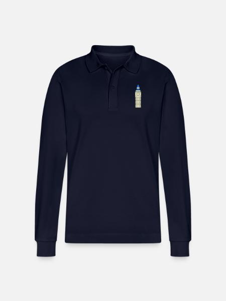 big ben design - Stanley/Stella Organic Unisex Long-Sleeved Polo Shirt Prepster - navy