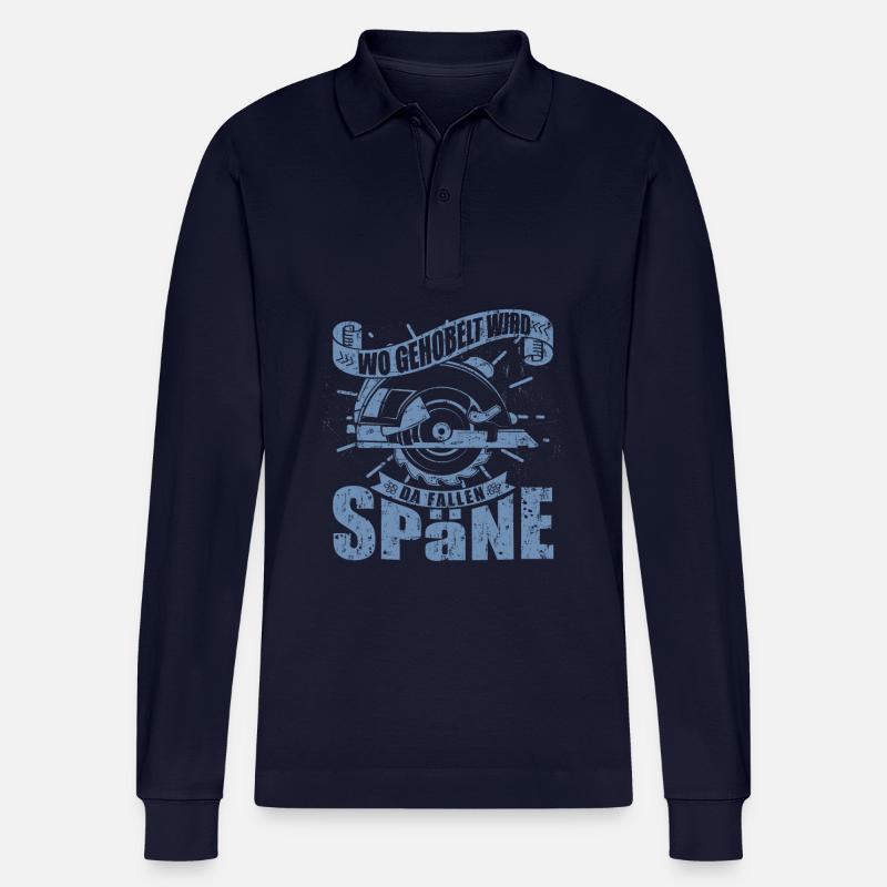 Wo gehobelt wird fallen Späne - Stanley/Stella Unisex Bio-Langarm-Poloshirt Prepster - Navy