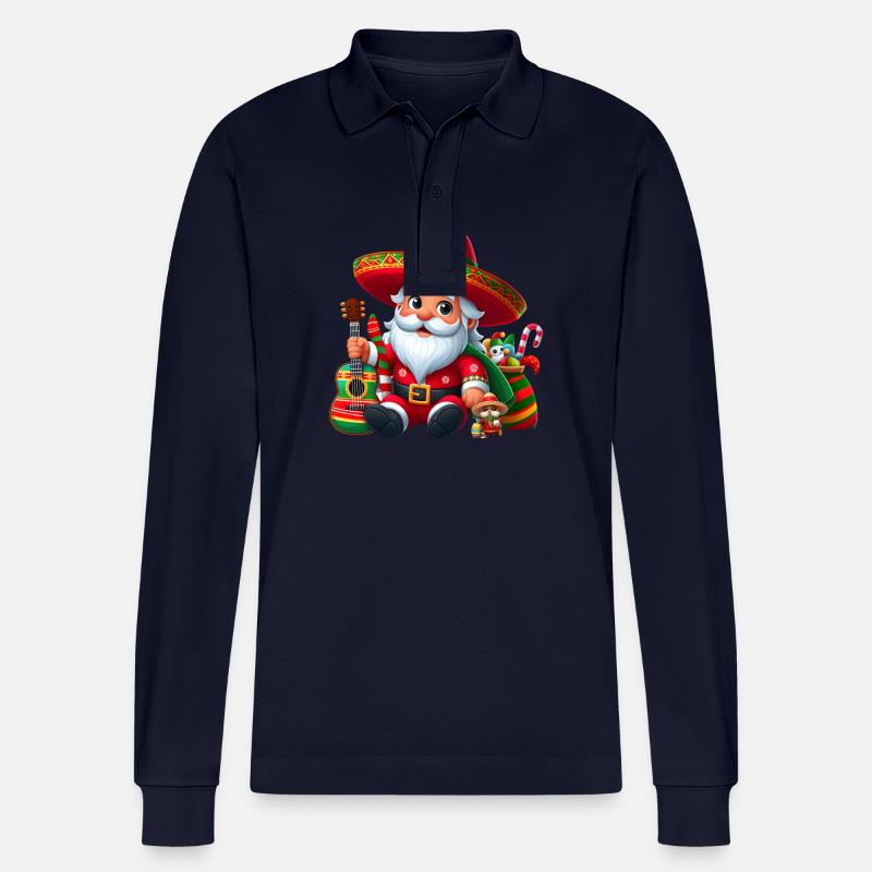 Cinco de Mayo Weihnachtsmann - Stanley/Stella Unisex Bio-Langarm-Poloshirt Prepster - Navy