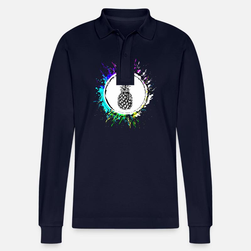 Ananas Bunt - Stanley/Stella Unisex Bio-Langarm-Poloshirt Prepster - Navy