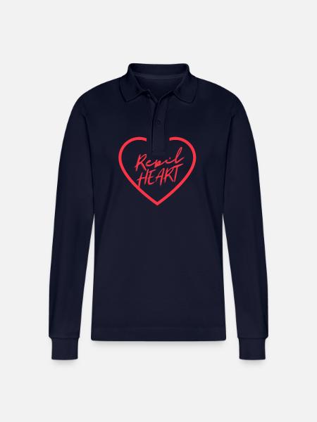 Rebel Heart - Stanley/Stella Organic Unisex Long-Sleeved Polo Shirt Prepster - navy
