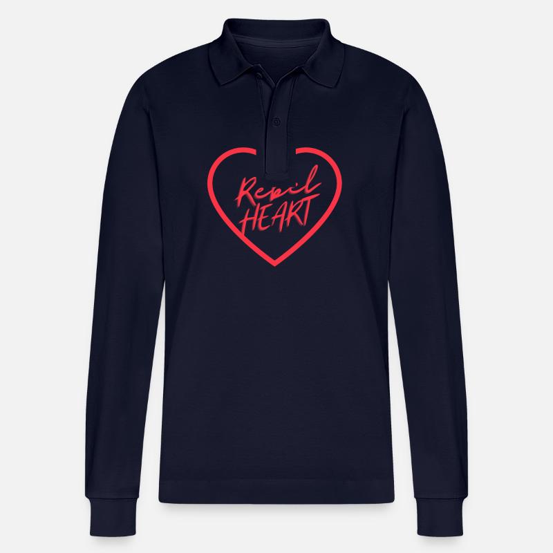 Rebellisches Herz - Stanley/Stella Unisex Bio-Langarm-Poloshirt Prepster - Navy