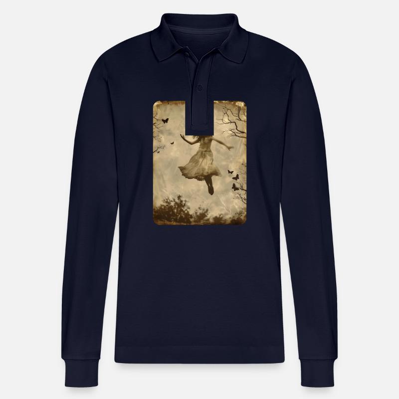 Das schwebende Mädchen - Stanley/Stella Unisex Bio-Langarm-Poloshirt Prepster - Navy