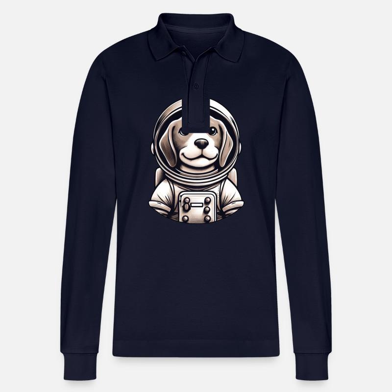 Aventure spatiale de l’astronaute Beagle - Polo à manches longues bio PREPSTER Stanley/Stella Unisexe - bleu marine
