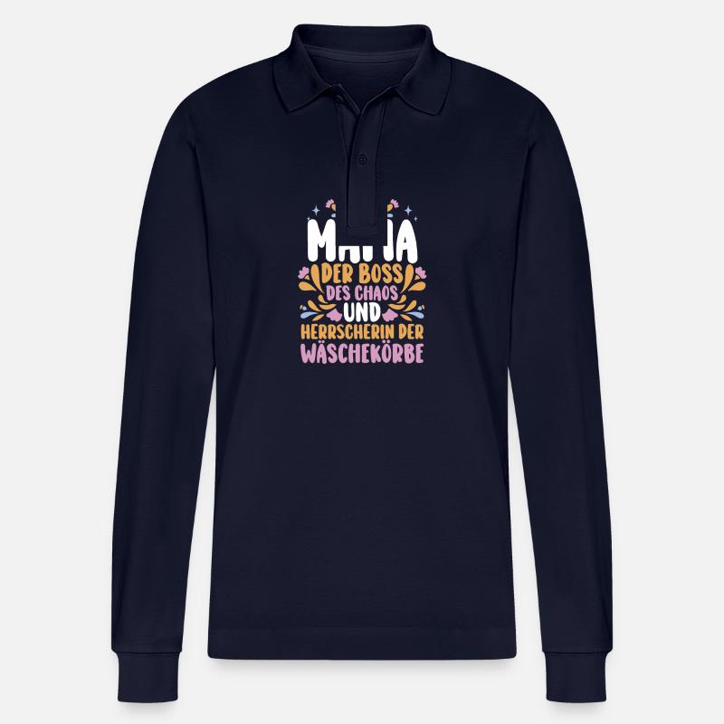 Mutter Mama - Stanley/Stella Unisex Bio-Langarm-Poloshirt Prepster - Navy