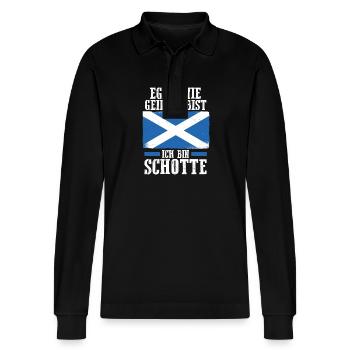 Schotten Schottisch Schottland - Stanley/Stella Unisex Bio-Langarm-Poloshirt Prepster - Schwarz - Vorne - Anna (173cm) & Nico (186cm)