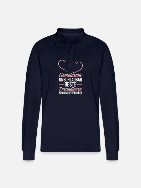 Best friend - Stanley/Stella Organic Unisex Long-Sleeved Polo Shirt Prepster - navy