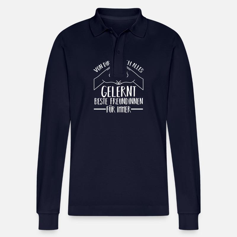 Beste Freundin - Stanley/Stella Unisex Bio-Langarm-Poloshirt Prepster - Navy