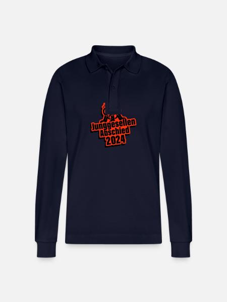 Junggesellenabschied 2024 - Stanley/Stella Unisex Bio-Langarm-Poloshirt Prepster - Navy
