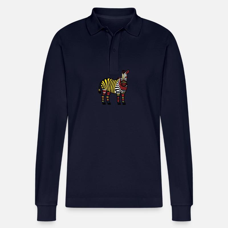 Zebra Halloween Tier - Stanley/Stella Unisex Bio-Langarm-Poloshirt Prepster - Navy