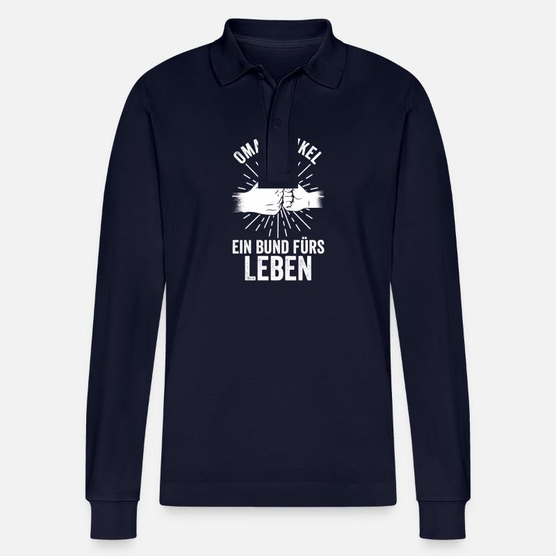 Großmutter Enkel Oma - Stanley/Stella Unisex Bio-Langarm-Poloshirt Prepster - Navy