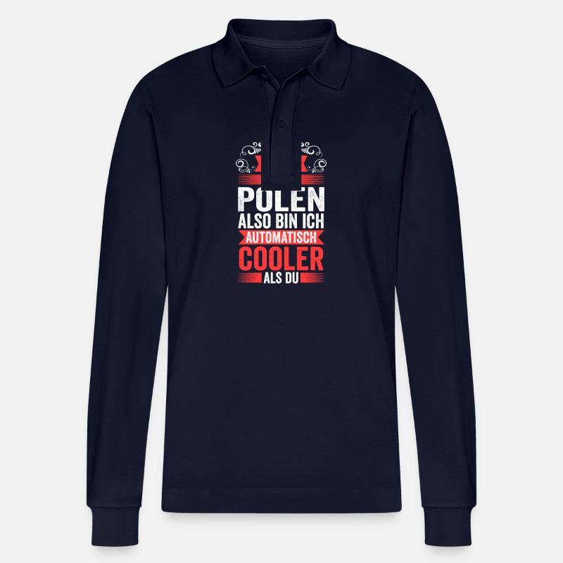 Pole Polnisch Polen - Stanley/Stella Unisex Bio-Langarm-Poloshirt Prepster - Navy