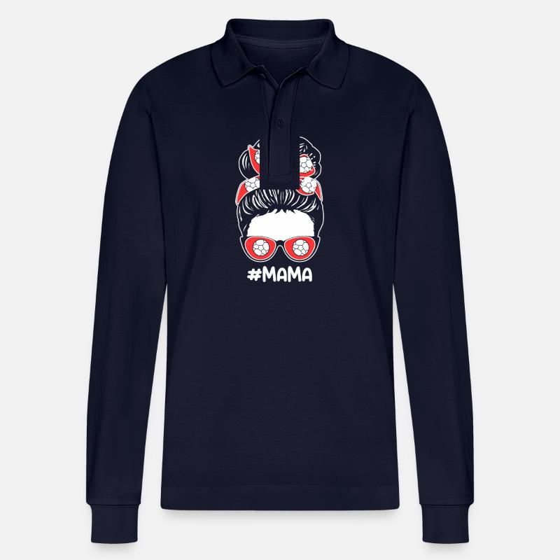 Handballer Mama Mutter Handball - Stanley/Stella Unisex Bio-Langarm-Poloshirt Prepster - Navy