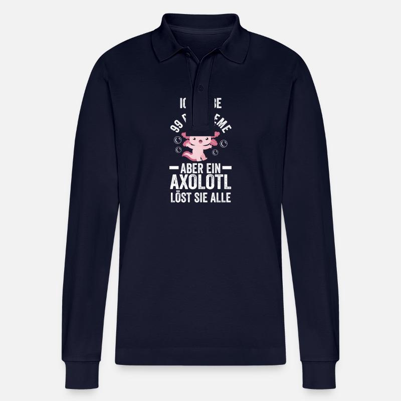 Axolotl - Stanley/Stella Unisex Bio-Langarm-Poloshirt Prepster - Navy