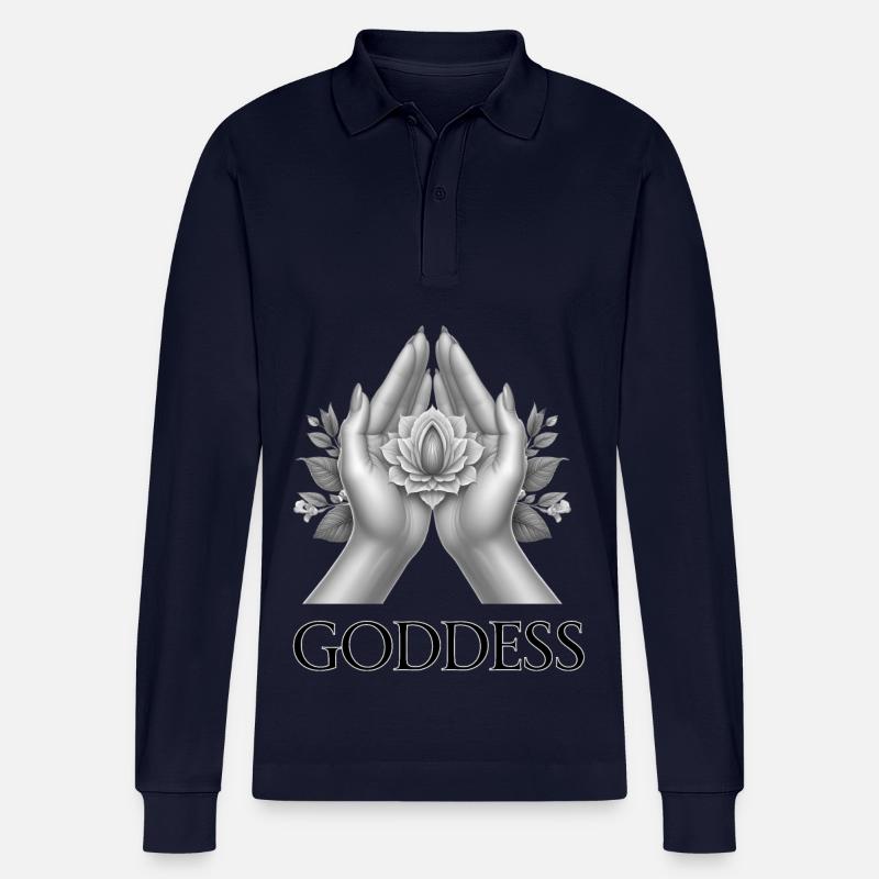GÖTTIN (Untertitel) #059 - Stanley/Stella Unisex Bio-Langarm-Poloshirt Prepster - Navy