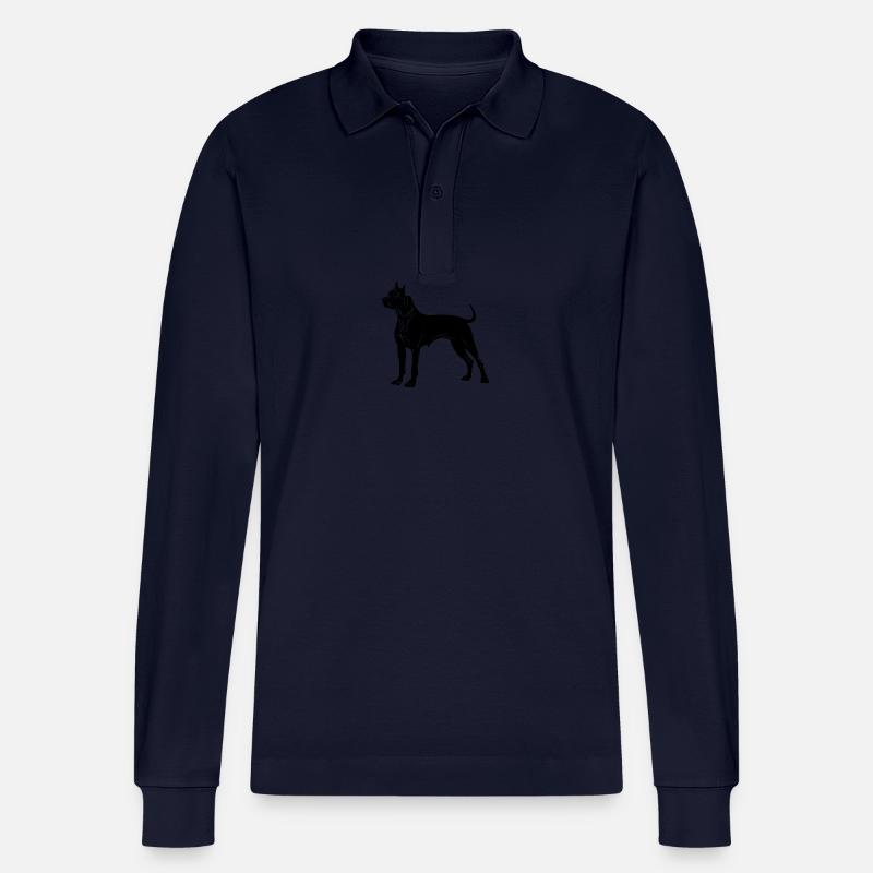 Pit Terrier Hund Symbol - Stanley/Stella Unisex Bio-Langarm-Poloshirt Prepster - Navy