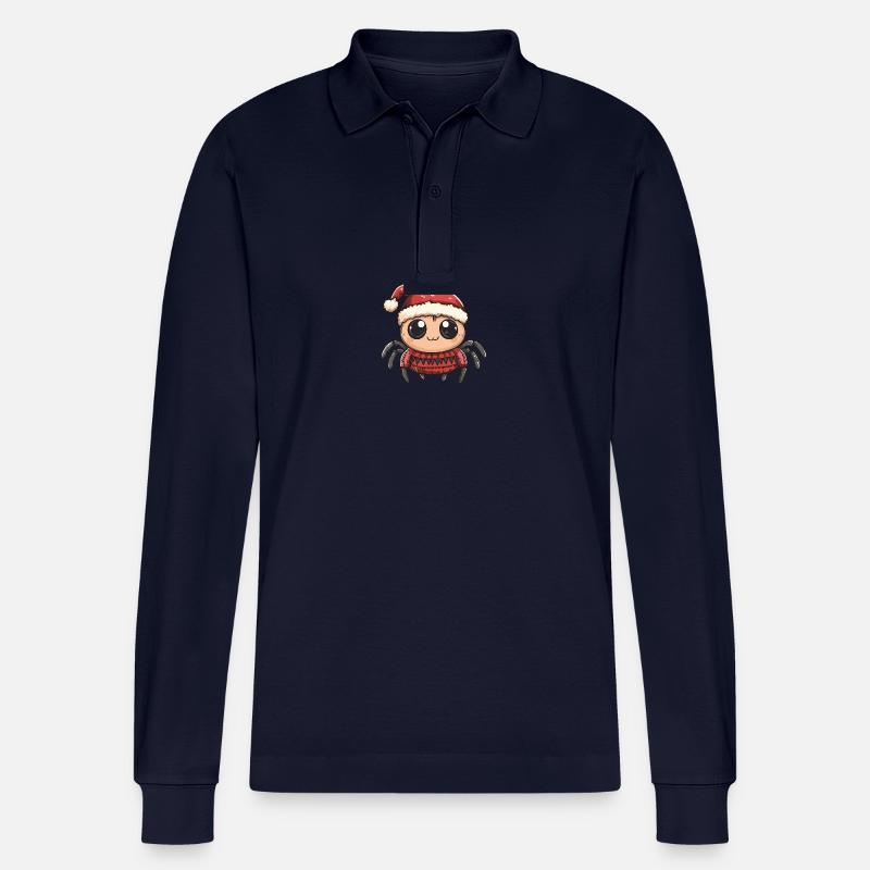 Tarantula Weihnachten Comic - Stanley/Stella Unisex Bio-Langarm-Poloshirt Prepster - Navy
