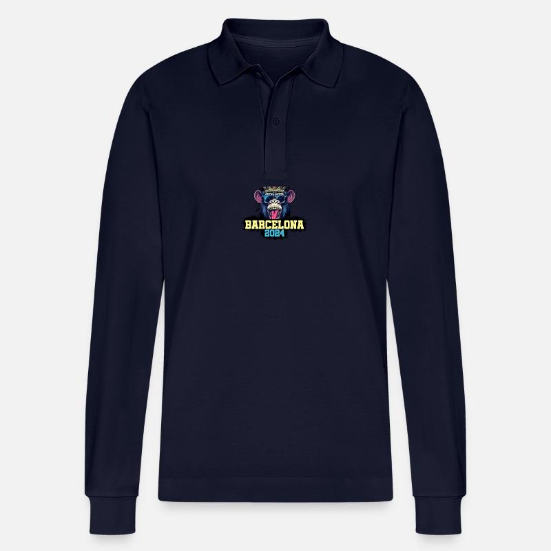 Barcelona 2024 Affe - Stanley/Stella Unisex Bio-Langarm-Poloshirt Prepster - Navy