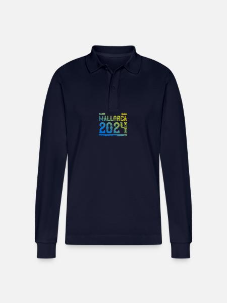 Mallorca 2024 - Stanley/Stella Organic Unisex Long-Sleeved Polo Shirt Prepster - navy