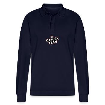 Cancun Team - Stanley/Stella Organic Unisex Long-Sleeved Polo Shirt Prepster - navy - Front - Anna (173cm)