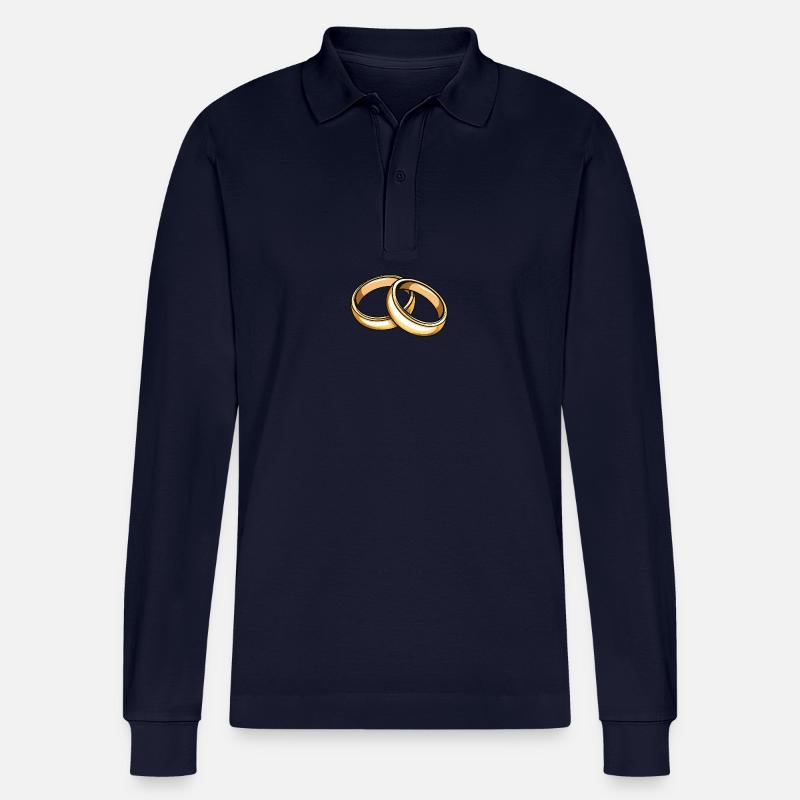 Eheringe Hochzeit - Stanley/Stella Unisex Bio-Langarm-Poloshirt Prepster - Navy