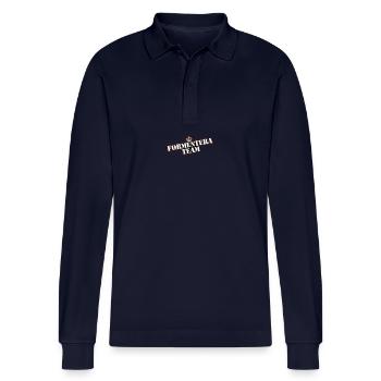 Formentera Team - Stanley/Stella Organic Unisex Long-Sleeved Polo Shirt Prepster - navy - Front - Anna (173cm)