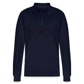 Supporter Herz - Stanley/Stella Unisex Bio-Langarm-Poloshirt Prepster - Navy - Vorne - Anna (173cm)