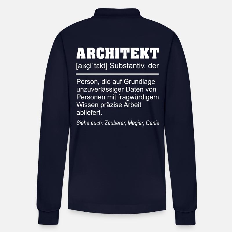 Architekt Definition Beruf Lustig - Stanley/Stella Unisex Bio-Langarm-Poloshirt Prepster - Navy