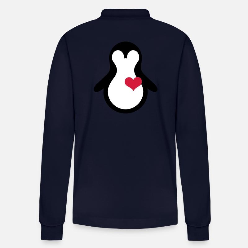 penguin with heart - Polo à manches longues bio PREPSTER Stanley/Stella Unisexe - bleu marine