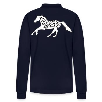 Knabstrupper, Appaloosa, Noriker, Tigerschecke - Stanley/Stella Organic Unisex Long-Sleeved Polo Shirt Prepster - navy - Back