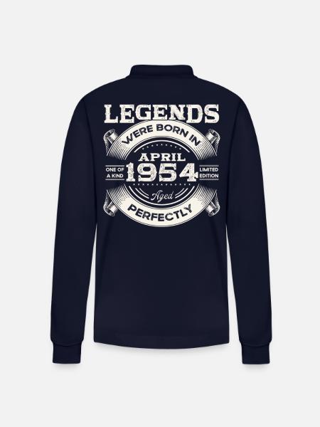 70-års fødselsdagsgave Legendarisk årgang 1954 - Stanley/Stella Prepster økologisk unisex langærmet poloshirt - marineblå