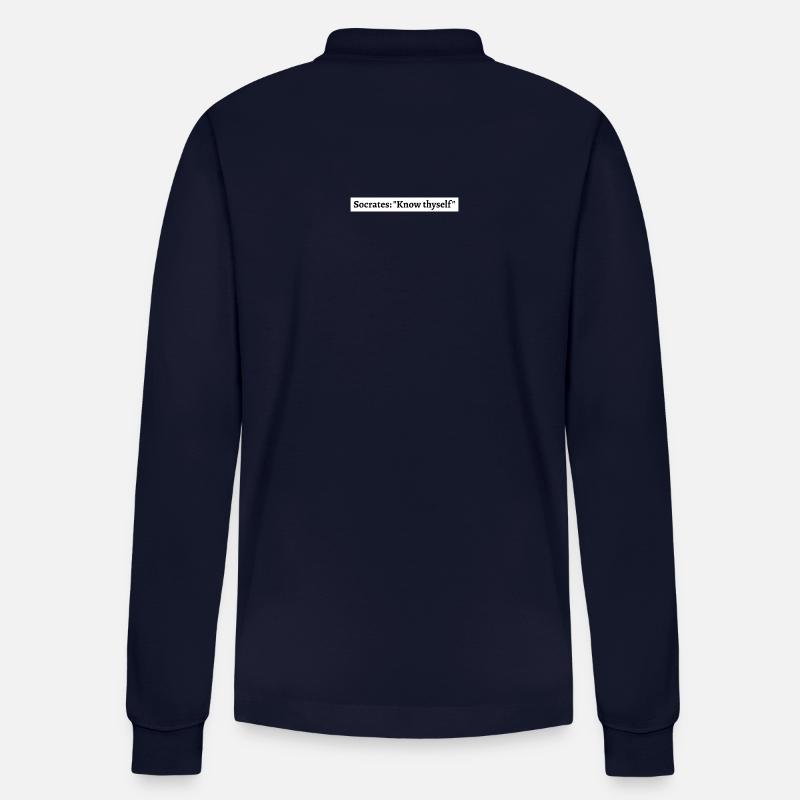 Socrates Quote - Stanley/Stella Unisex Bio-Langarm-Poloshirt Prepster - Navy