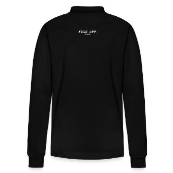 Fuck off - Stanley/Stella Unisex Bio-Langarm-Poloshirt Prepster - Schwarz - Hinten - Anna (173cm)