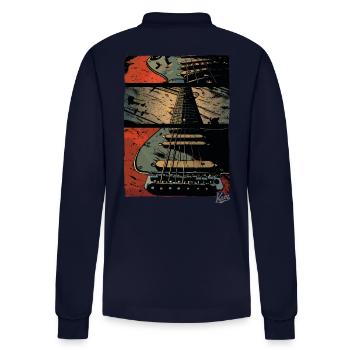 Zoom sur la guitare - Polo à manches longues bio PREPSTER Stanley/Stella Unisexe - bleu marine - Dos